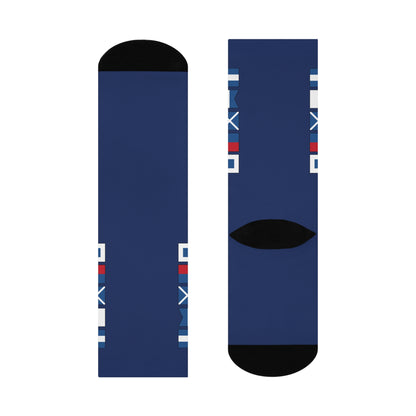 Nautical Flag Blue Cushioned Crew Socks