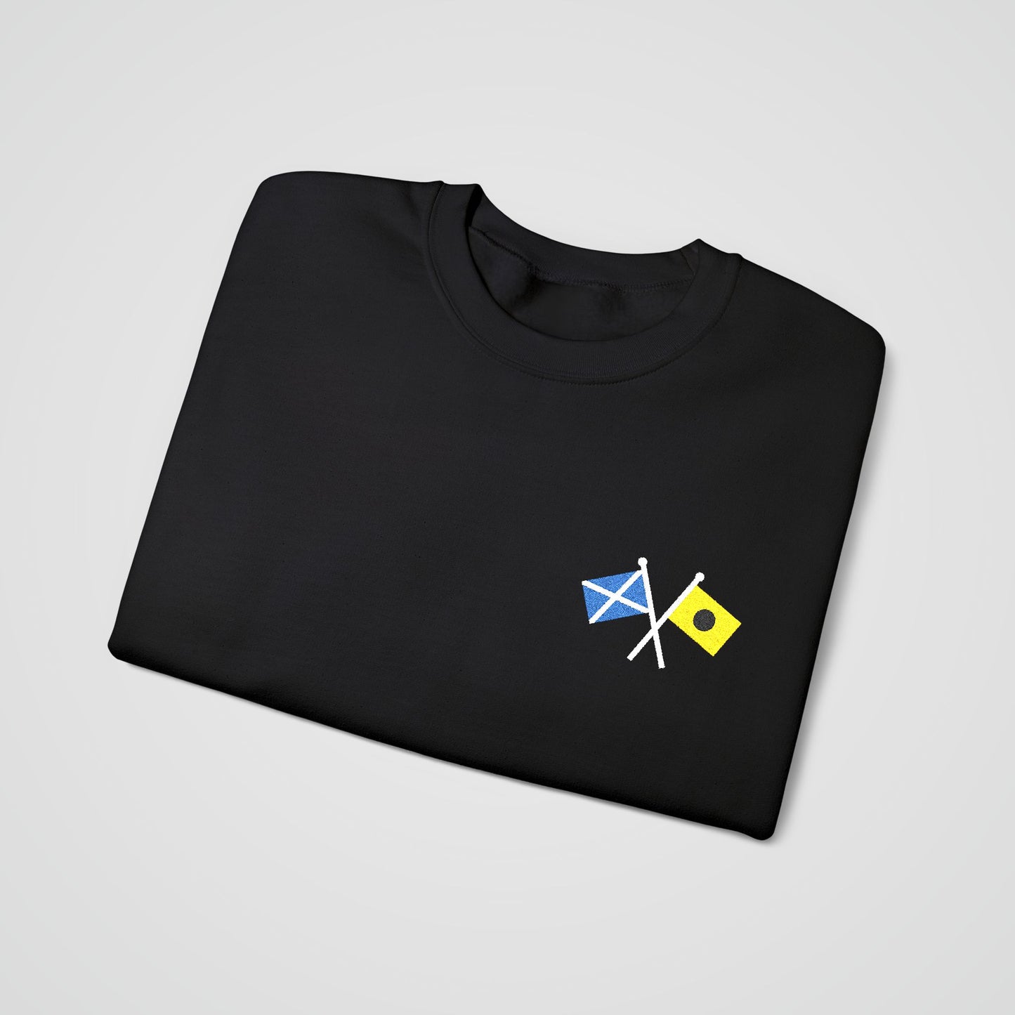 Personalized Embroidered Sweatshirt - Crossed Nautical Flags
