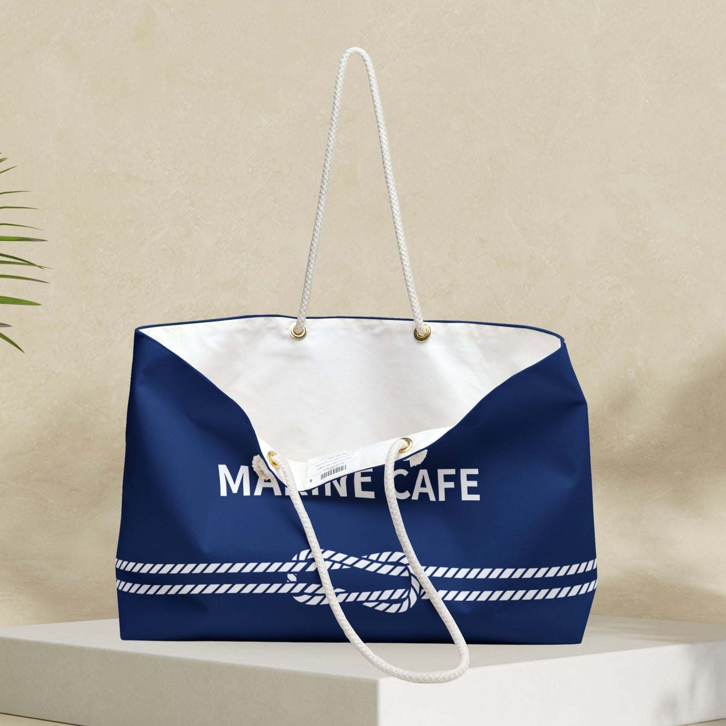 Custom Nautical Boat Tote Bag with Rope and Compass