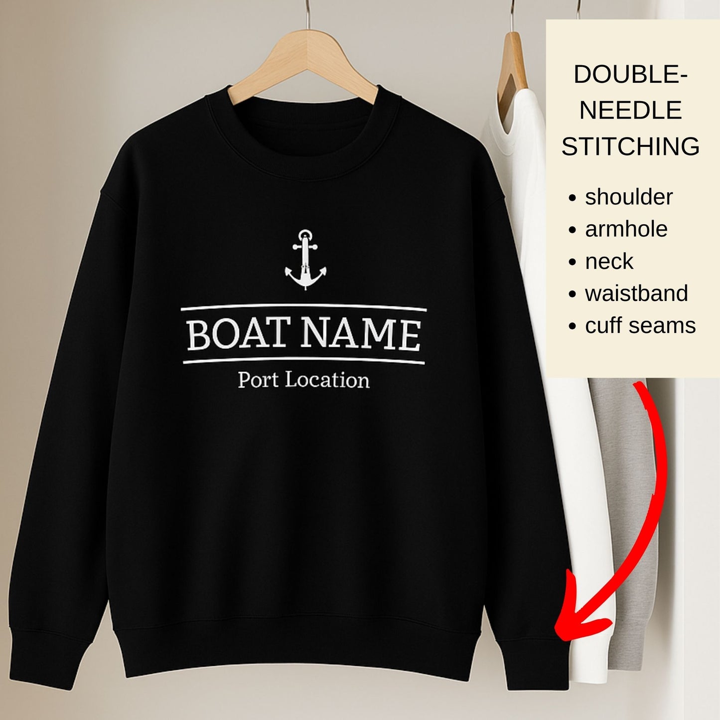 Custom Boat Name Anchor Sweatshirt