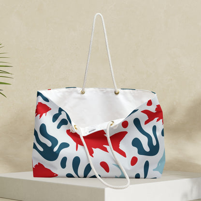 Bright Fish and Coral Beach Weekender Bag