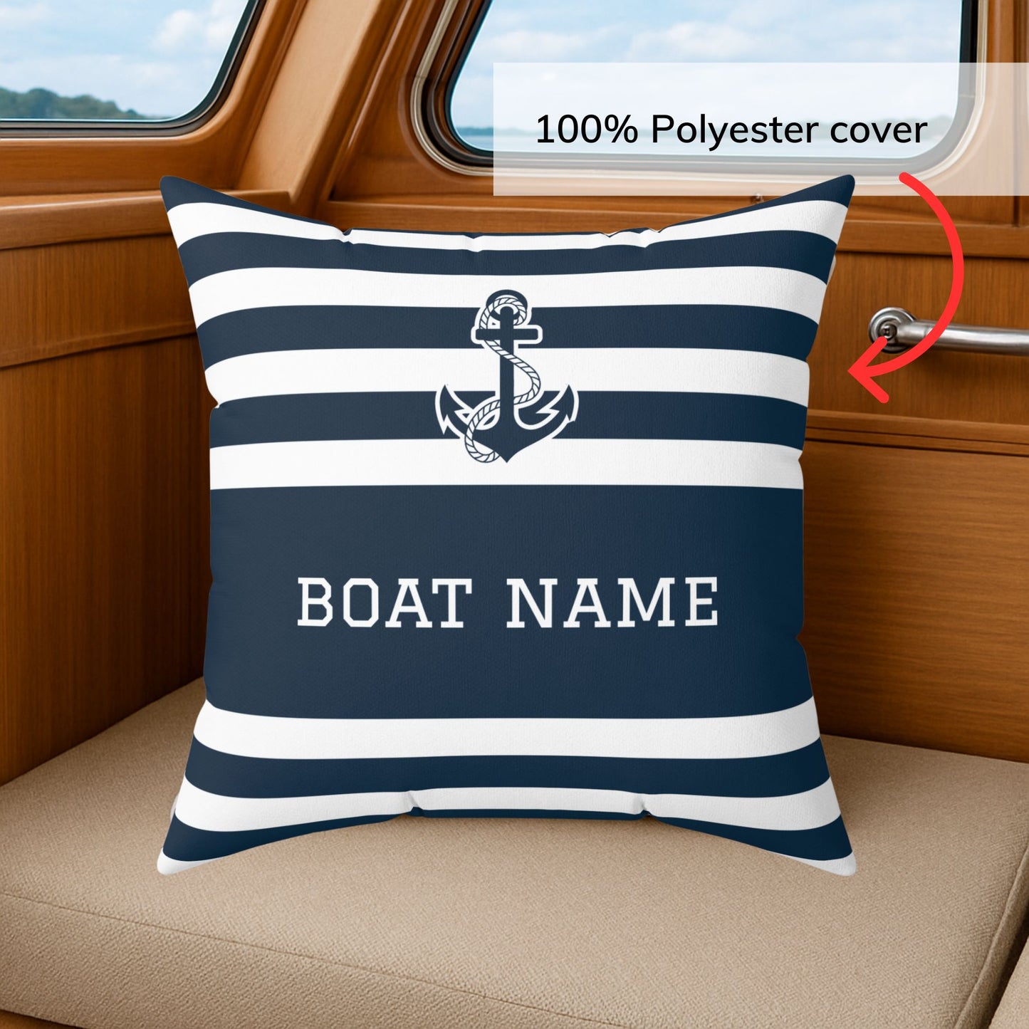 Anchor Boat Name Pillow