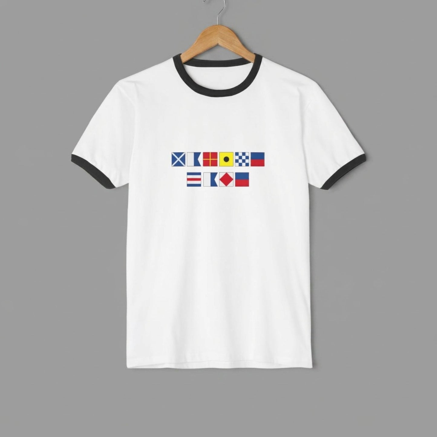 Personalized Nautical Flags Ringer T Shirt