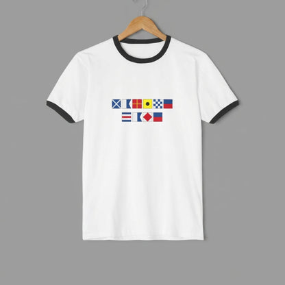 Personalized Nautical Flags Ringer T Shirt