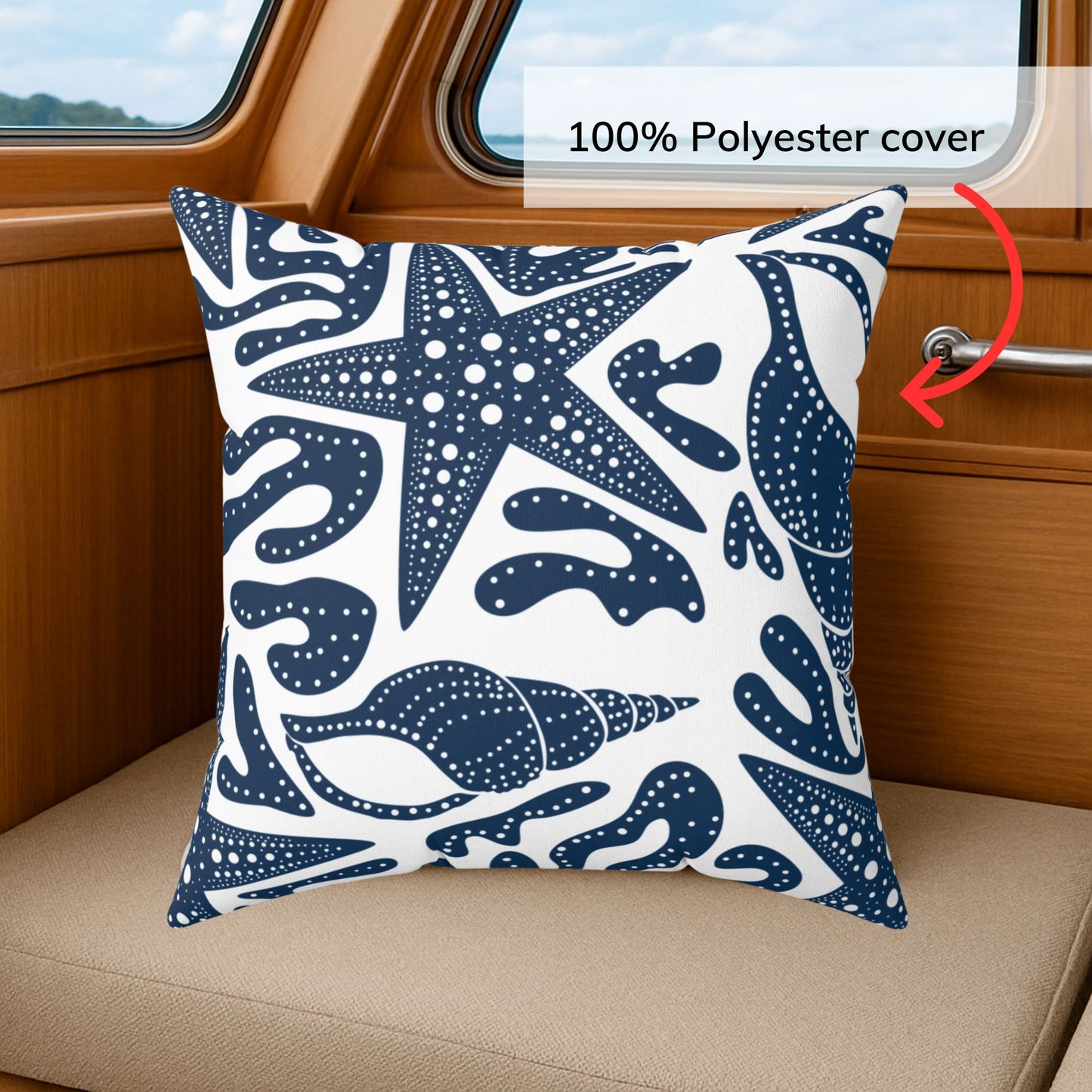 Coastal Pillow Blue and White