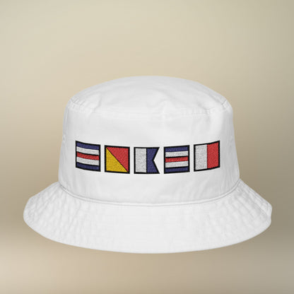 Personalized Embroidered Nautical Flag Bucket Hat