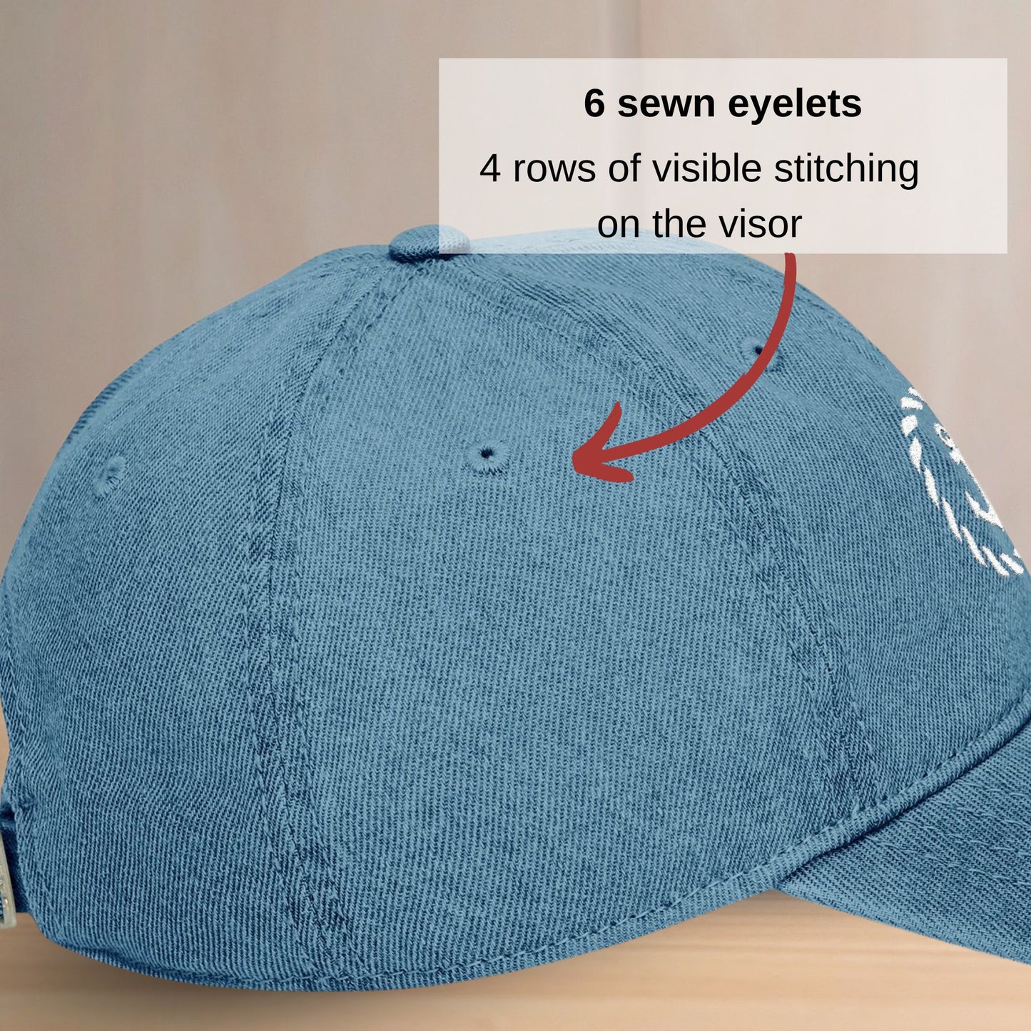 Anchor with Rope Embroidered Nautical Denim Hat