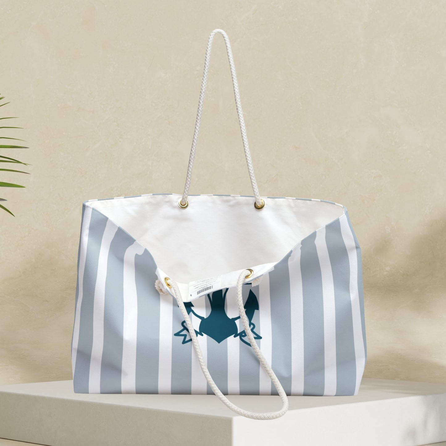 Sky Blue Nautical Weekender Bag with Anchor