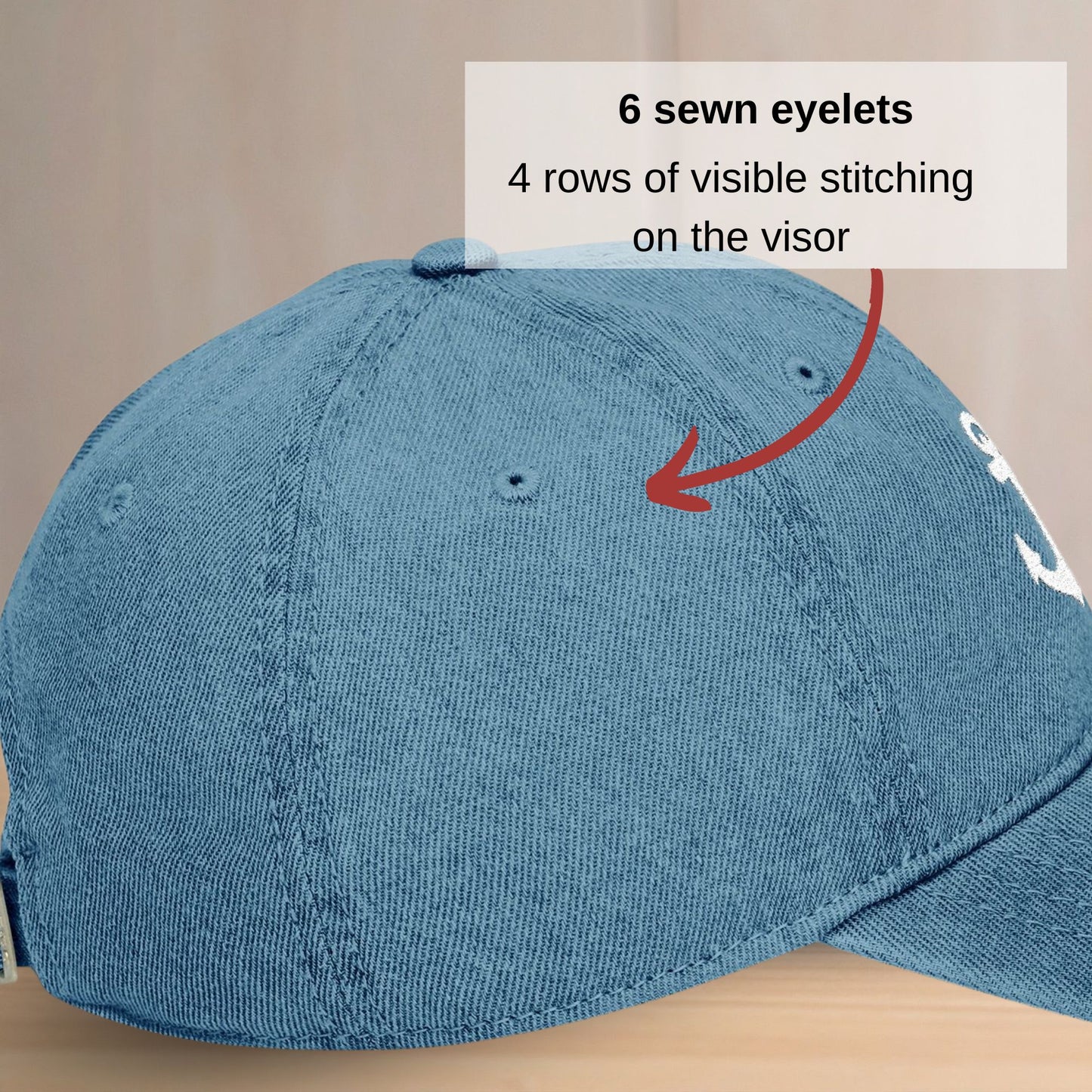 Embroidered Anchor Denim Hat