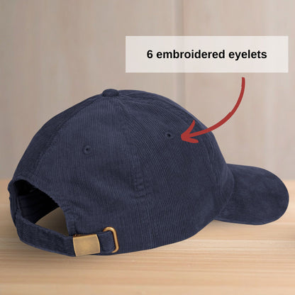 Embroidered Sailboat Corduroy Hat