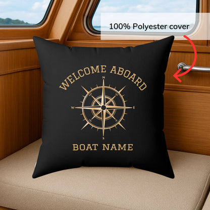 Gold Compass Boat Pillow