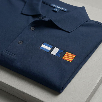 Embroidered Nautical Flags Polo Shirt