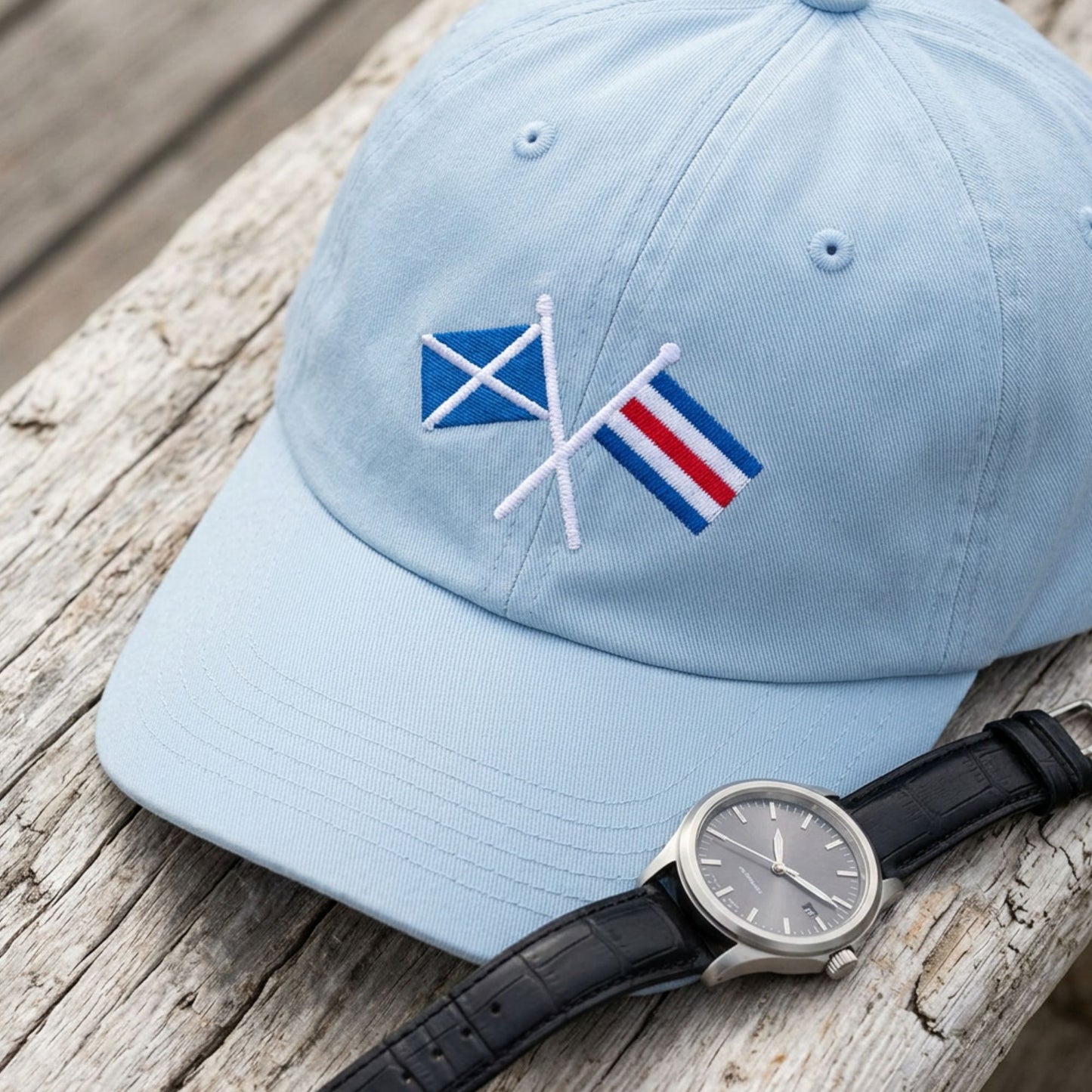 Personalized Crossed Nautical Flag Dad Hat