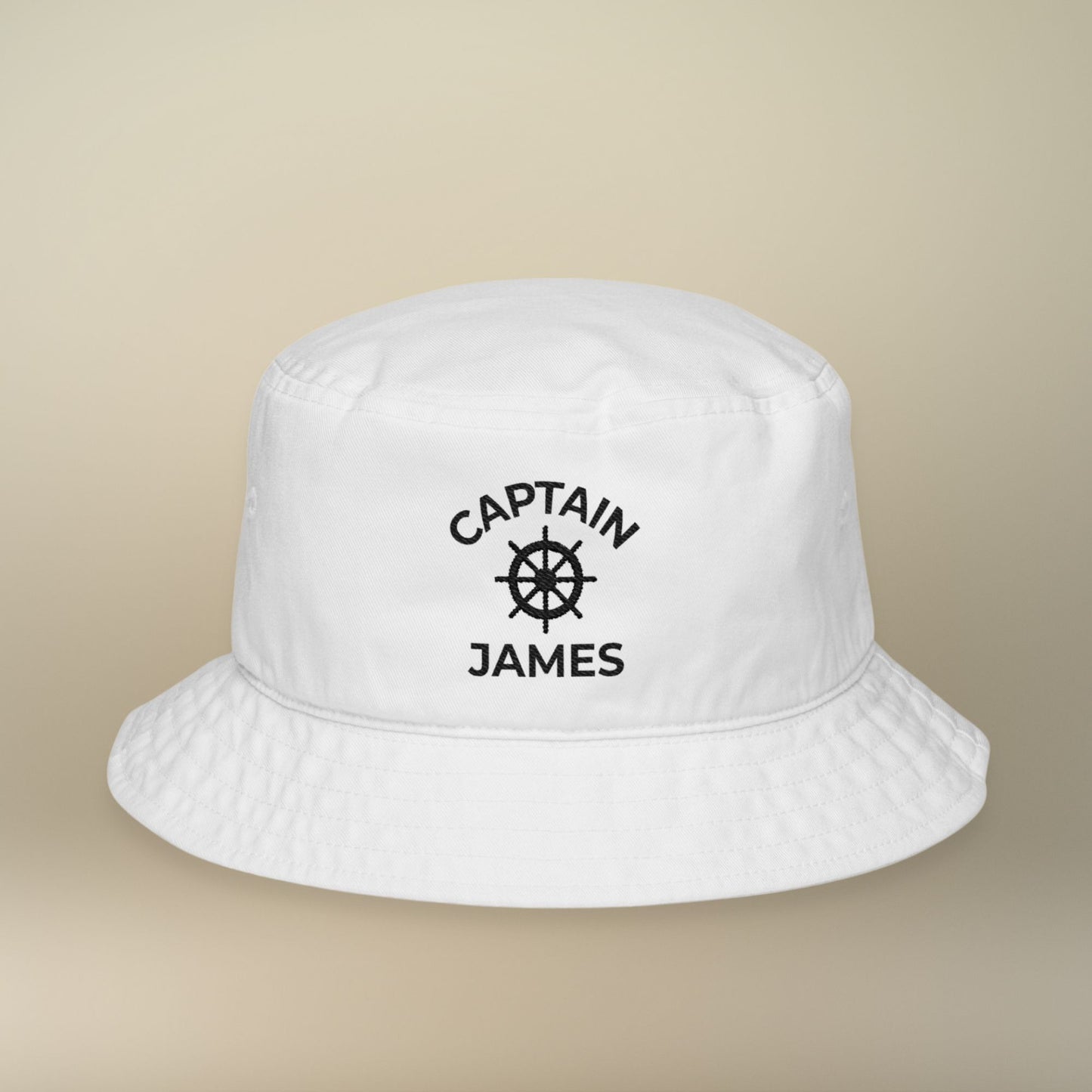 Personalized Embroidered Ship Wheel Bucket Hat