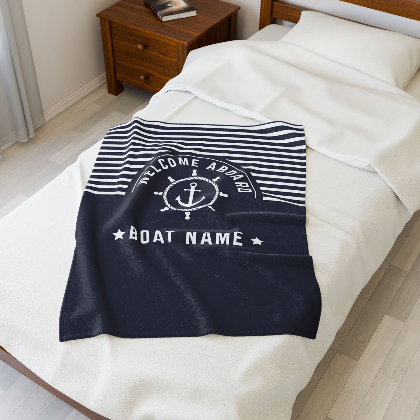 Personalized Anchor Boat Blanket