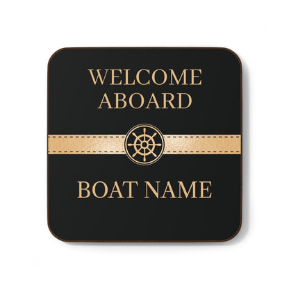 Boat Name Coaster - Ship Wheel (Set of 4)