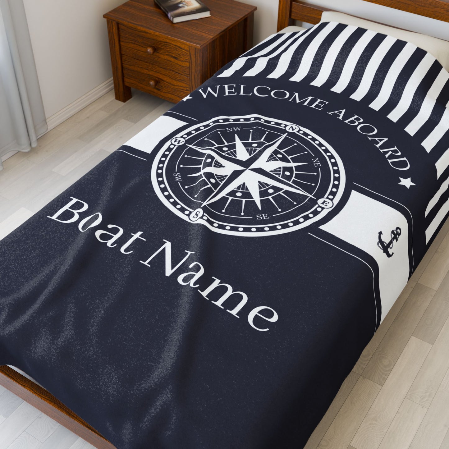 Personalized Compass Boat Blanket