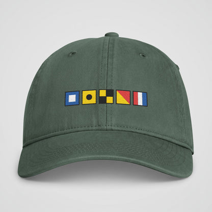 Personalized Nautical Flags Coastal Washed Cap