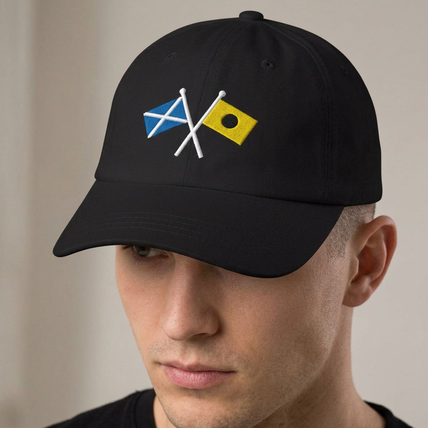 Personalized Crossed Nautical Flag Dad Hat