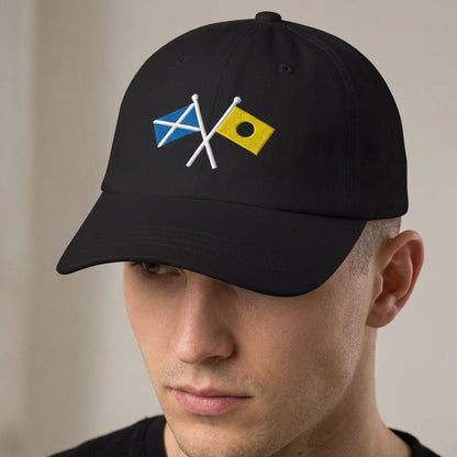 Personalized Crossed Nautical Flag Dad Hat