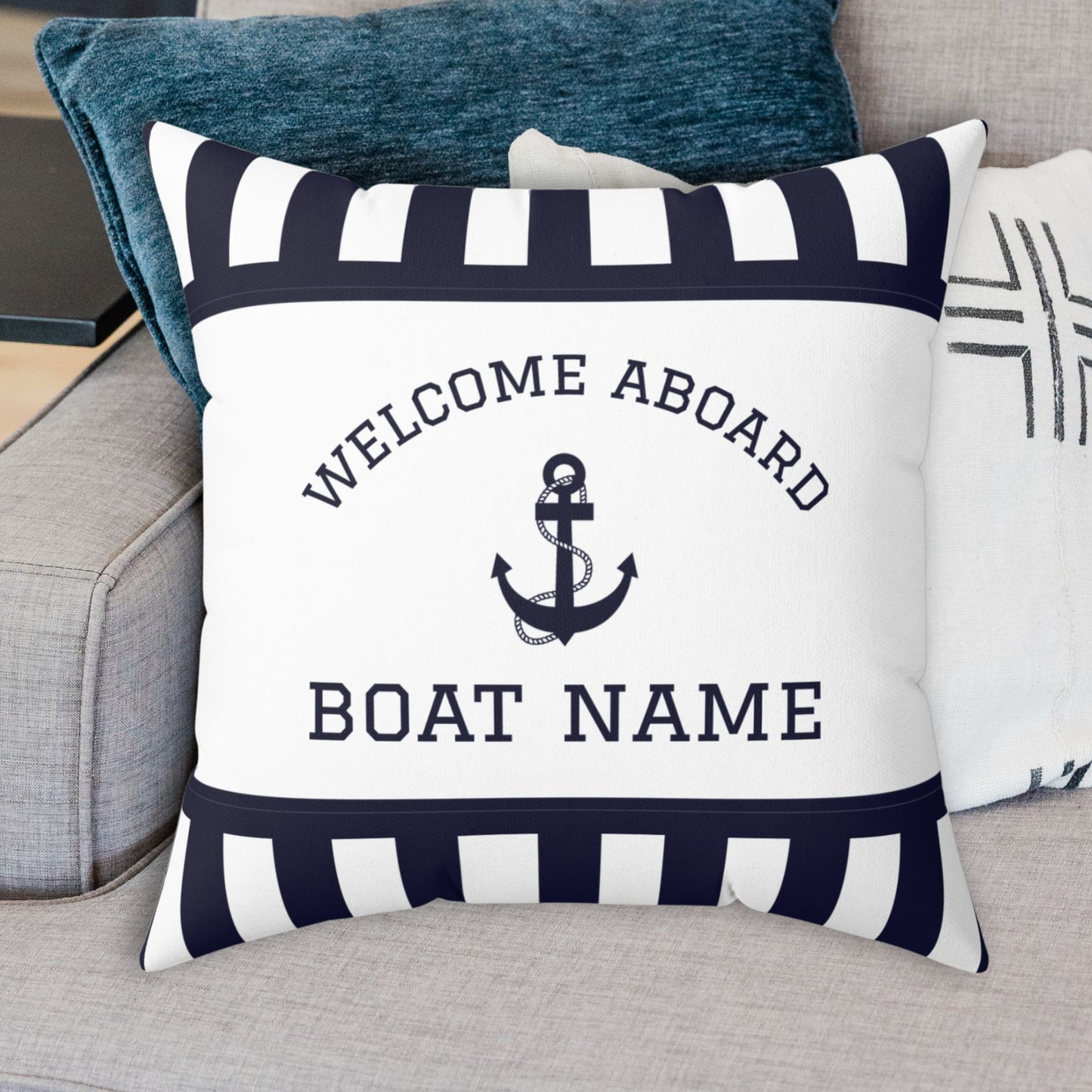 Anchor Boat Name Pillow