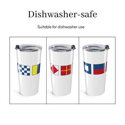 Personalized Nautical Flags Tumbler, 20oz Stainless Steel