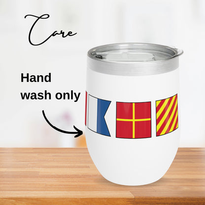 Nautical Flags Wine Tumbler