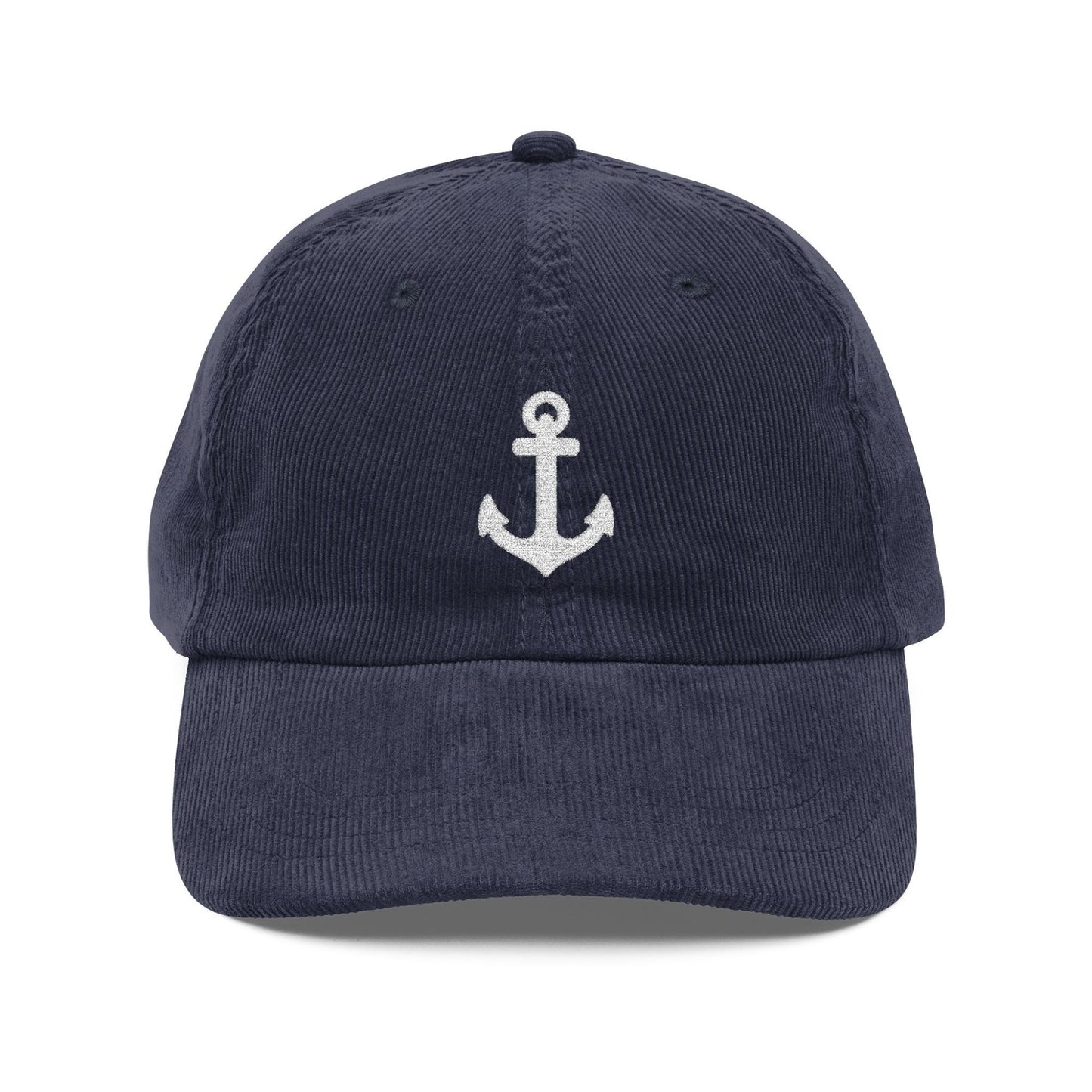 Embroidered Anchor Corduroy Hat