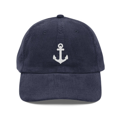 Embroidered Anchor Corduroy Hat