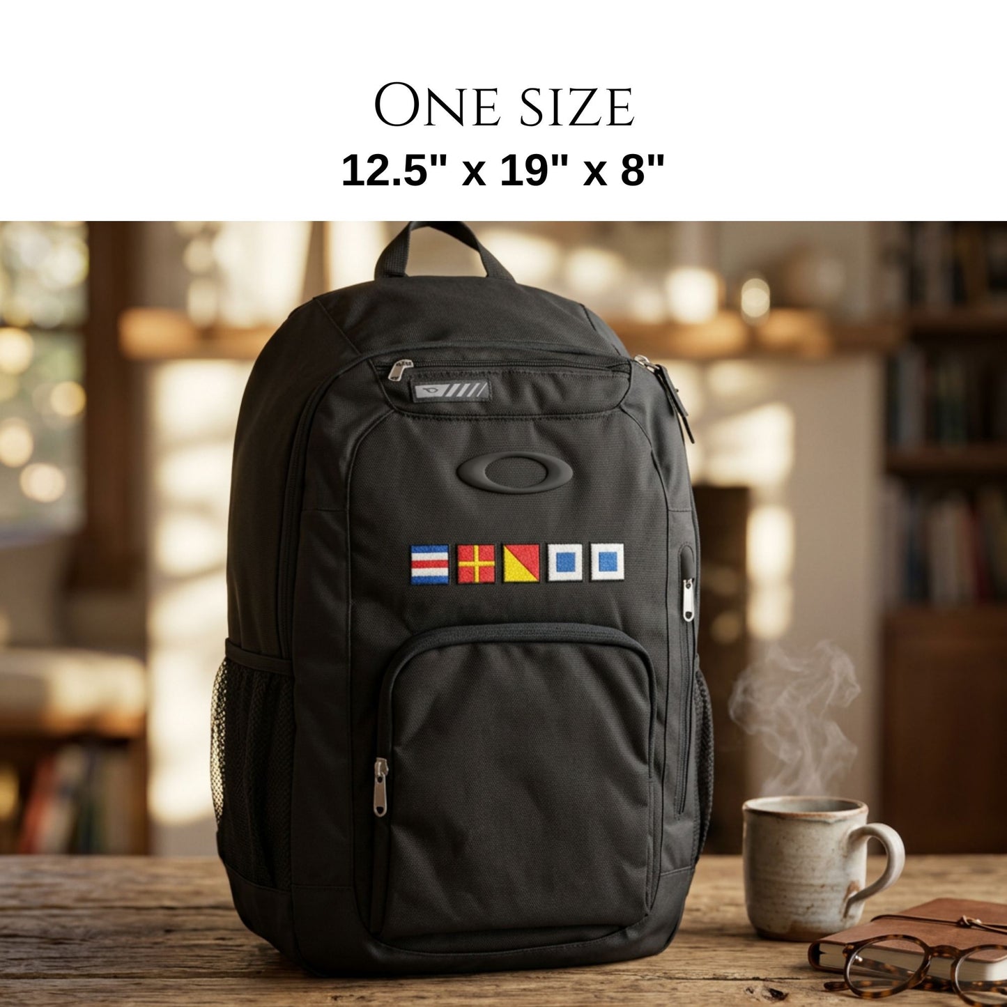 Personalized Nautical Flags Backpack - Embroidered