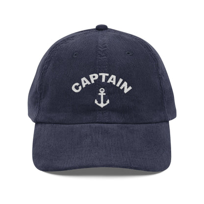 Personalized Captain Embroidered Corduroy Hat