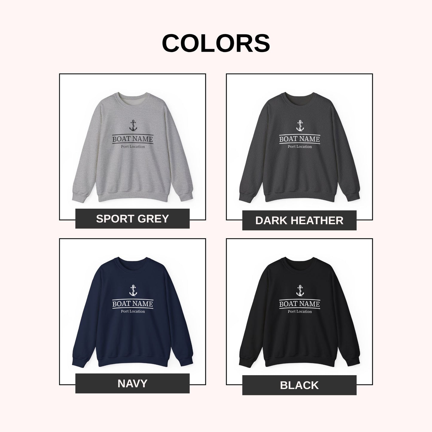Custom Boat Name Anchor Sweatshirt