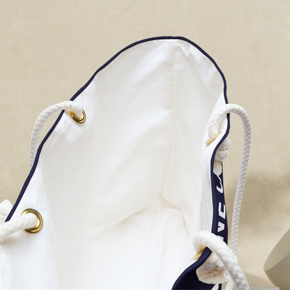 Navy Blue Nautical Weekender Bag with Ship Wheel and Anchor