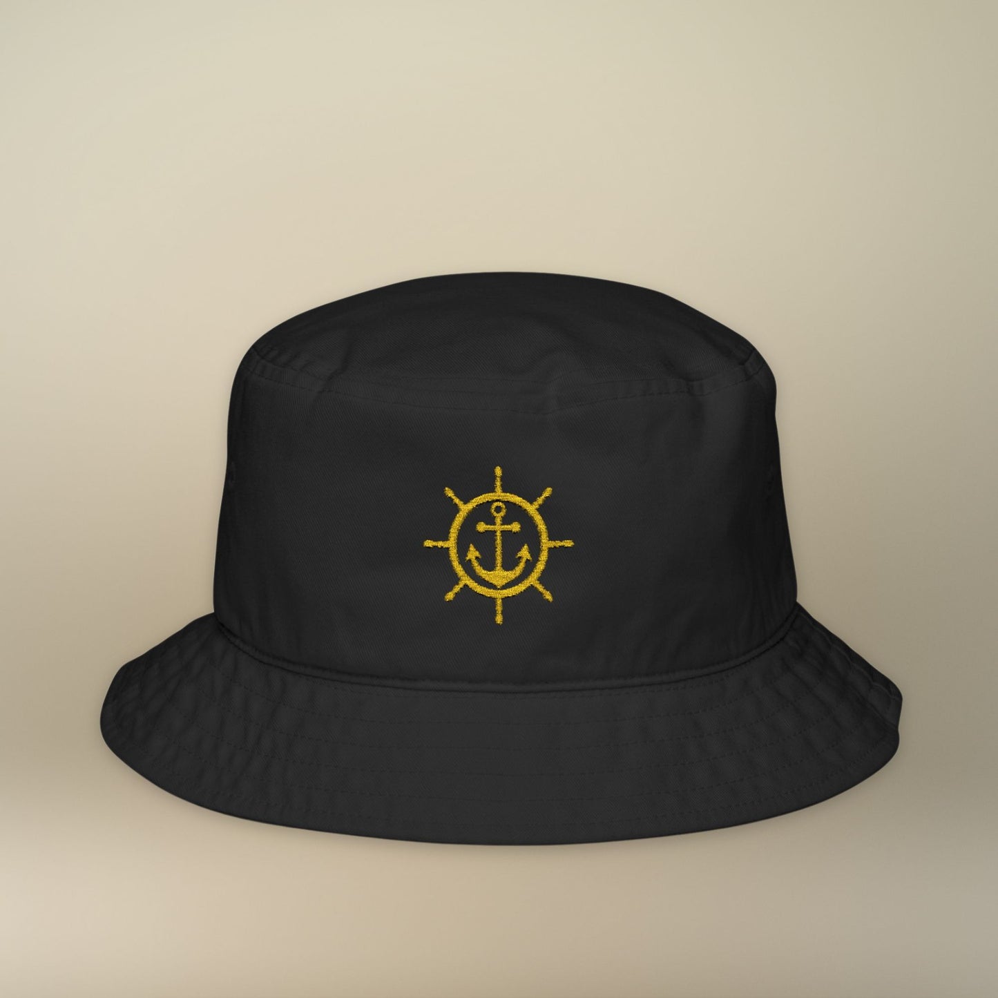 Embroidered Anchor Ship Wheel Bucket Hat