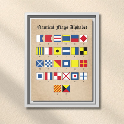 Nautical Flags Alphabet Framed Matte Canvas