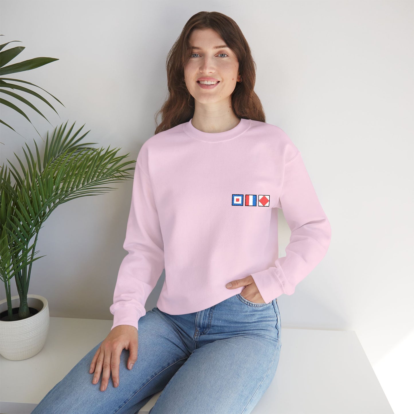 Personalized Embroidered Nautical Flag Sweatshirt