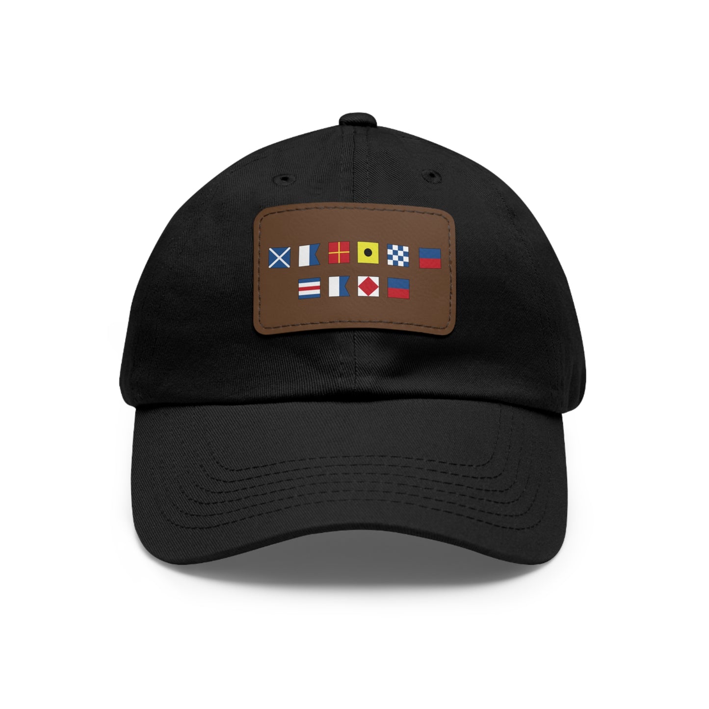 Nautical Flags Dad Hat with Leather Patch (Rectangle)