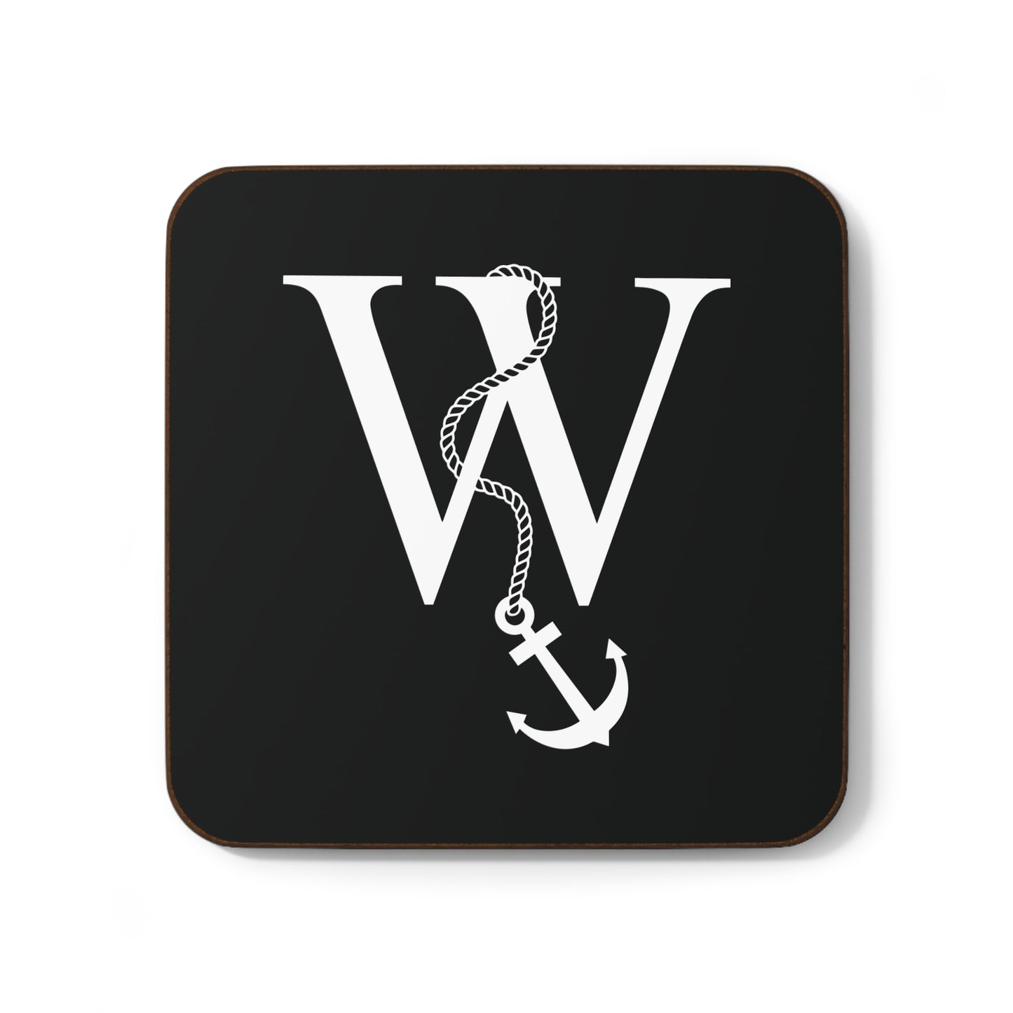 Black Nautical Monogram Coasters (set of 4)