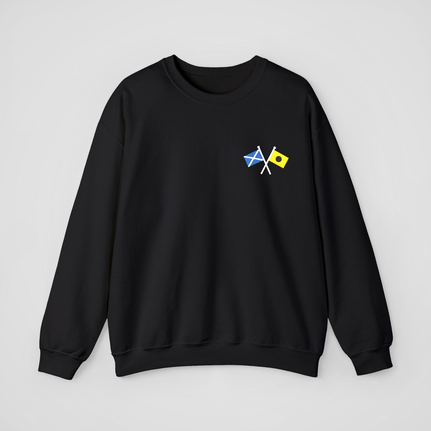 Personalized Embroidered Sweatshirt - Crossed Nautical Flags