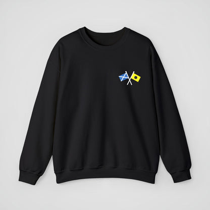 Personalized Embroidered Sweatshirt - Crossed Nautical Flags