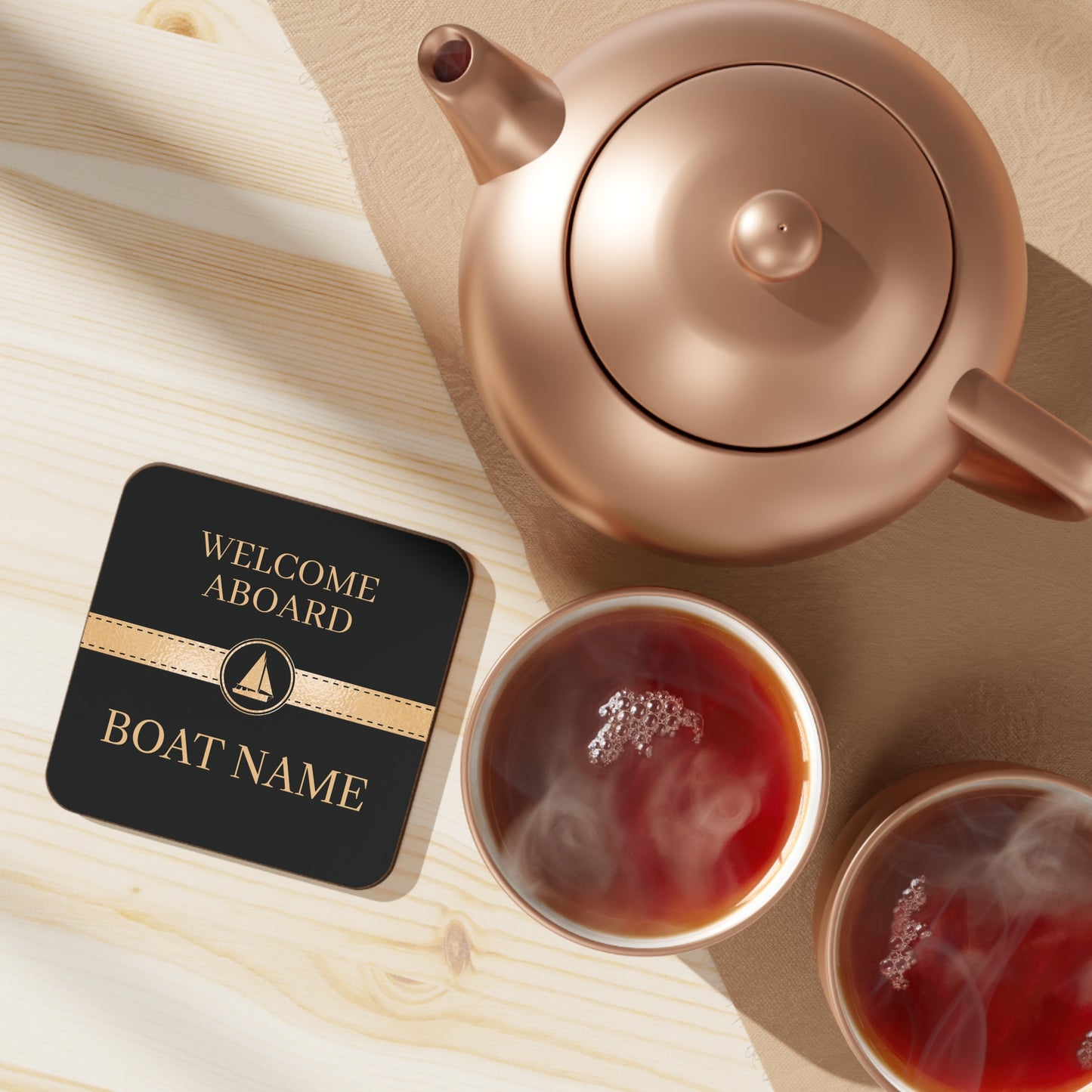 Boat Name Coaster - Sailboat (Set of 4)