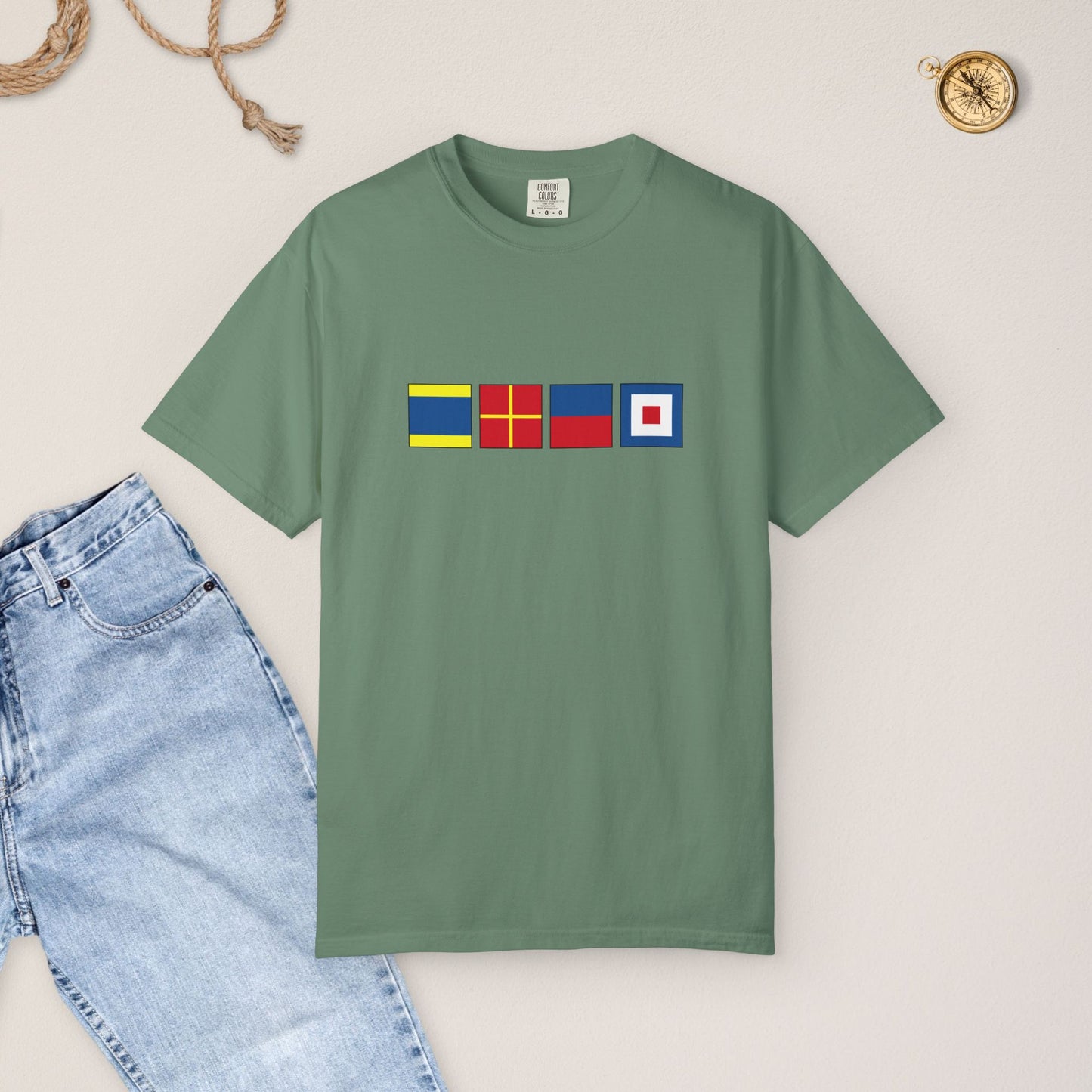 Personalized Nautical Flags T-Shir - Comfort Colors® Tee