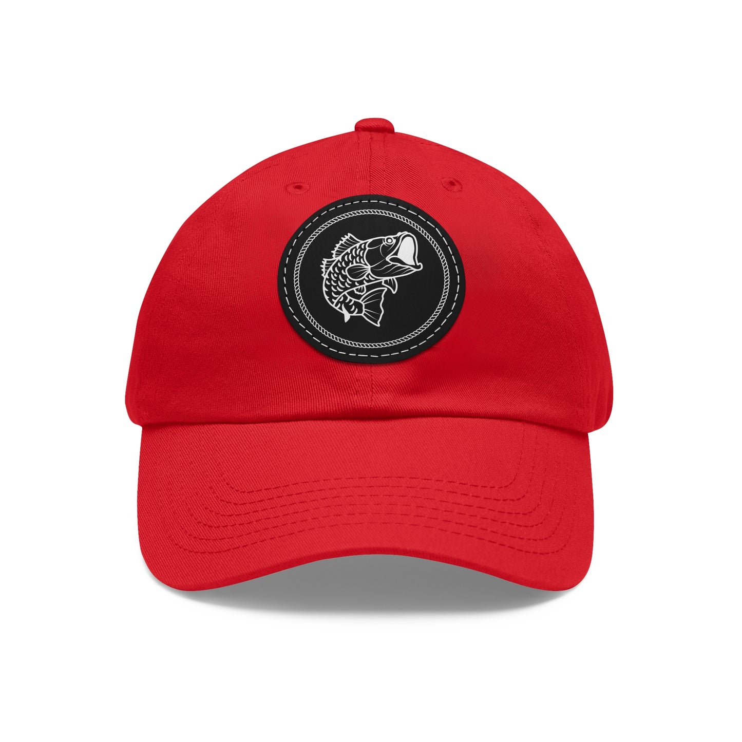 Fish Dad Hat with Round Leather Patch