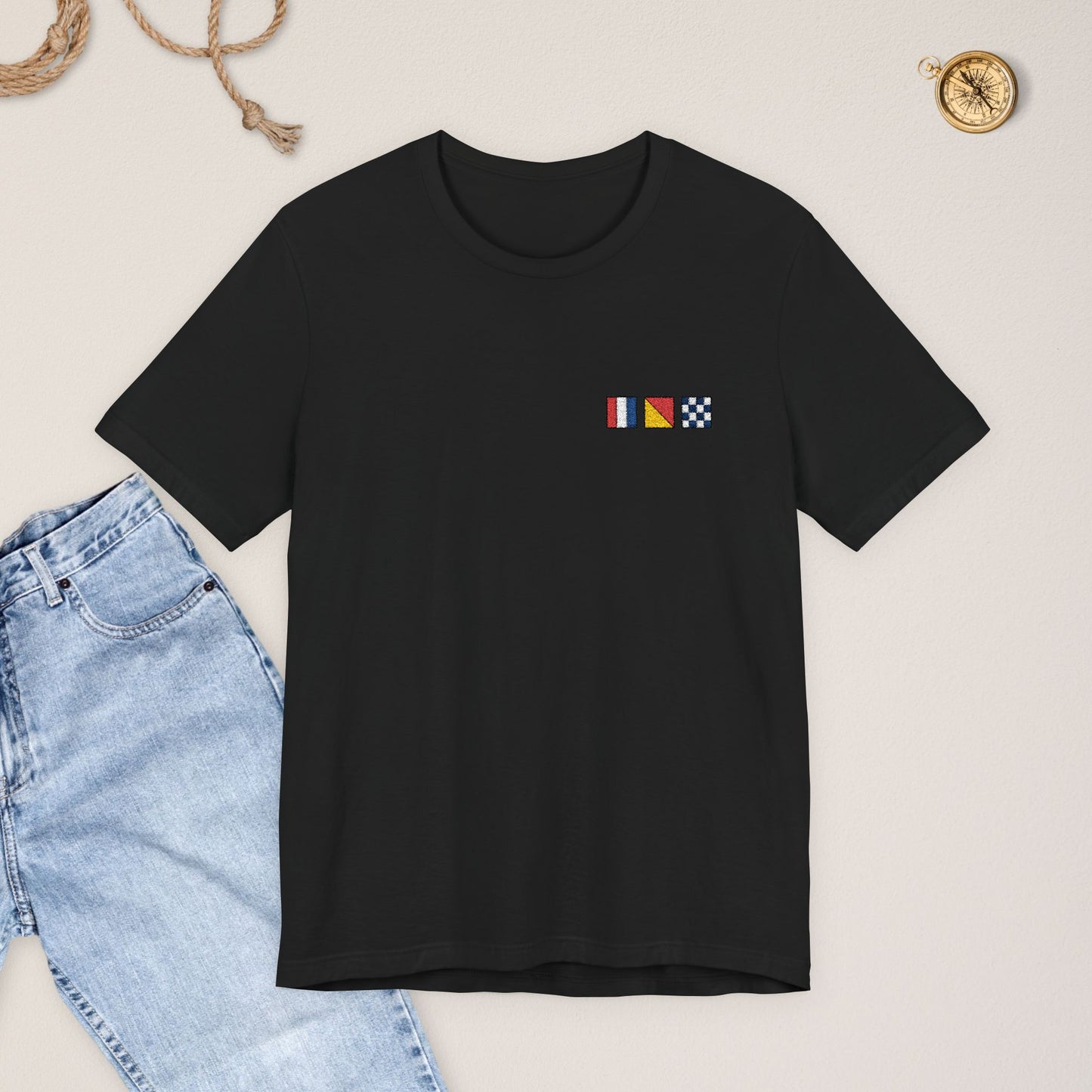 Nautical Flag Embroidered T-Shirt