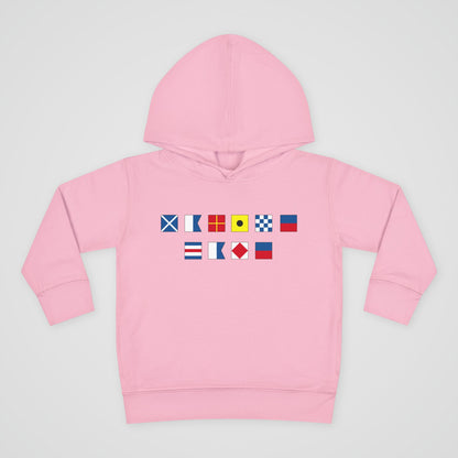 Toddler Fleece Hoodie with Nautical Flags