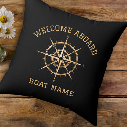 Gold Compass Boat Pillow