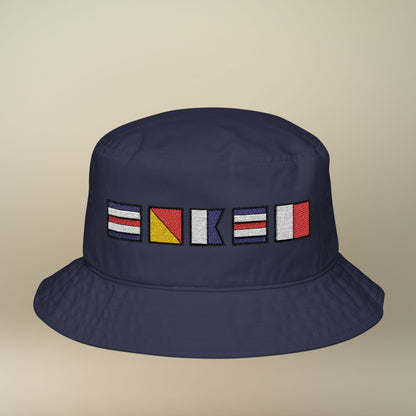 Personalized Embroidered Nautical Flag Bucket Hat