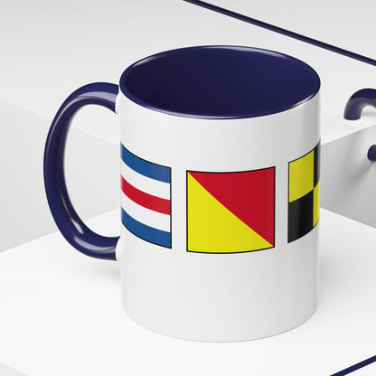 Nautical Flags Accent Mug