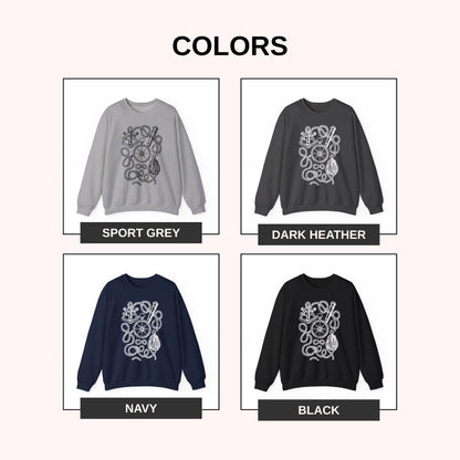 Nautical Sweatshirt with Compass and Rope