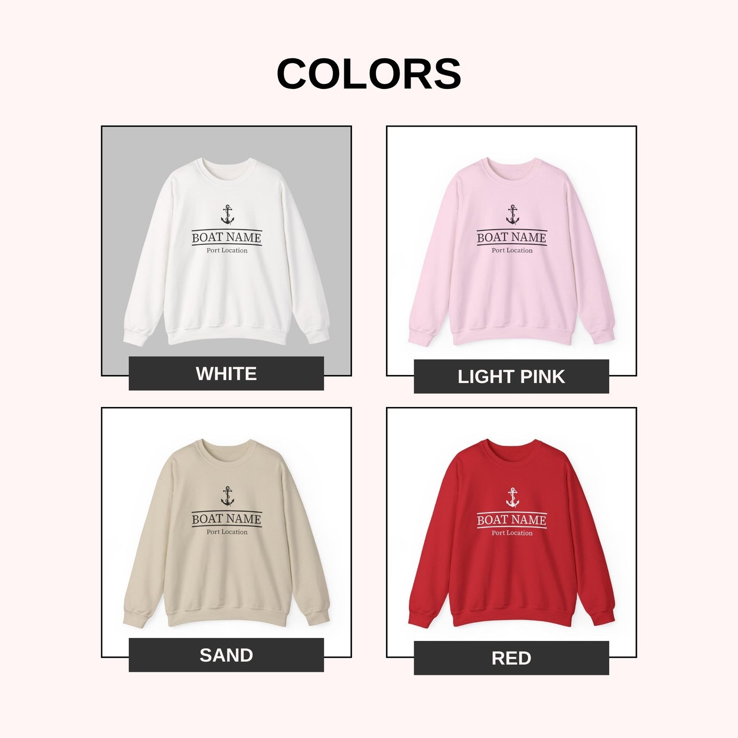 Custom Boat Name Anchor Sweatshirt